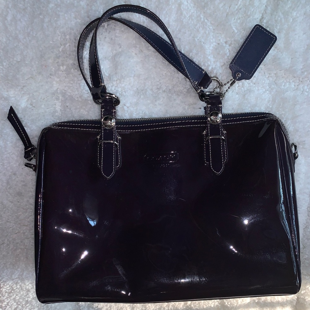 Coach Purple handbag with imperfections
